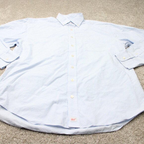 Vineyard Vines Murray Shirt Mens Large Blue/White Striped Long Sleeve Cotton - Picture 3 of 12